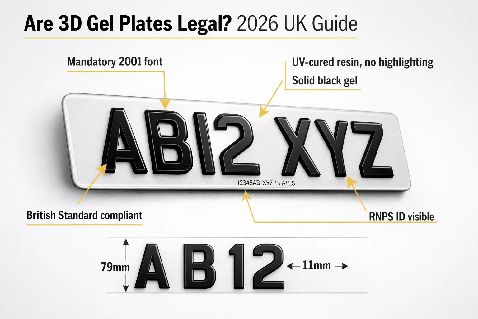 Are 3D gel plates legal UK 2026 - DVLA compliant 3D number plate regulations guide