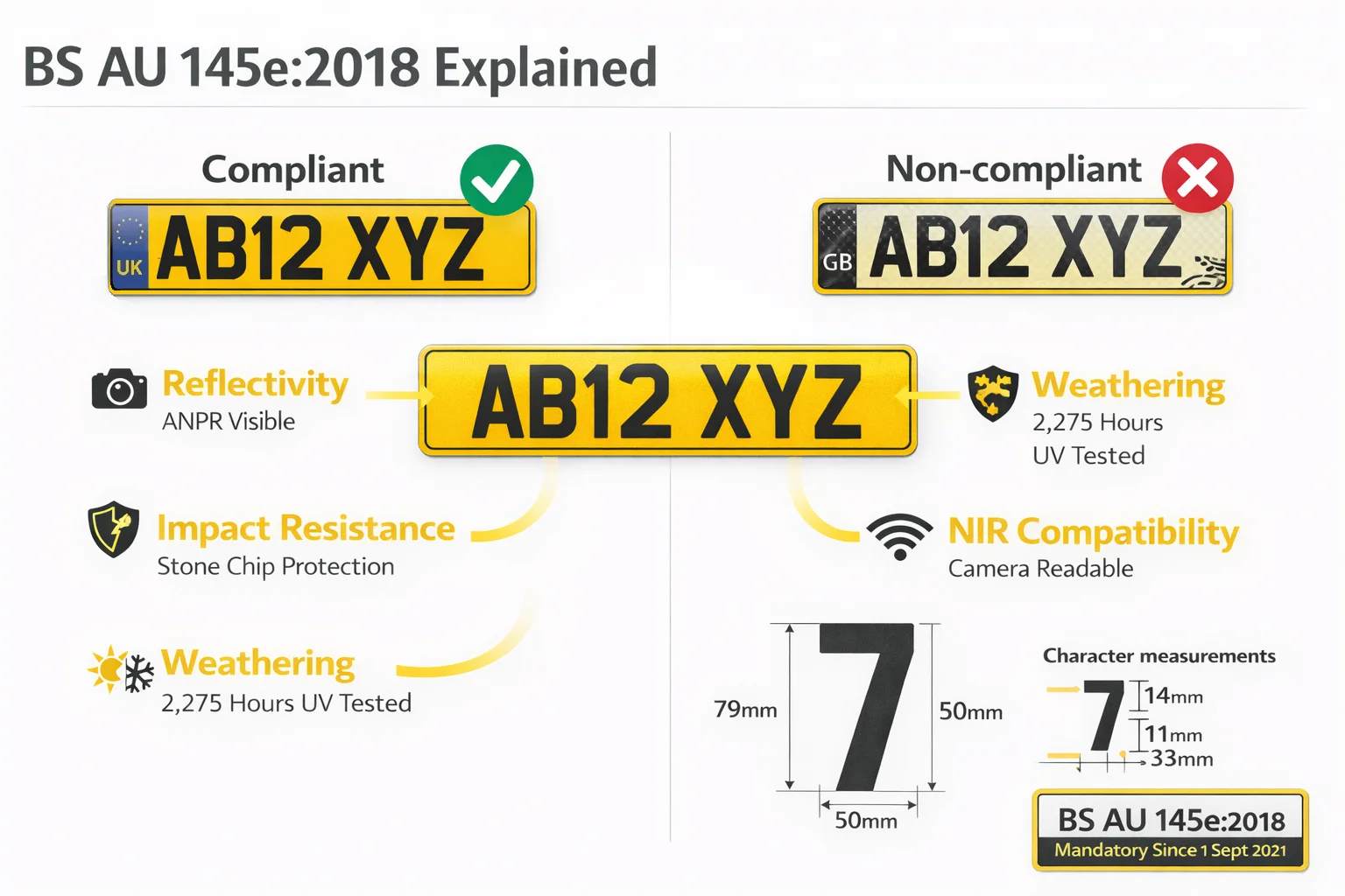 BS AU 145e Number Plate Standard