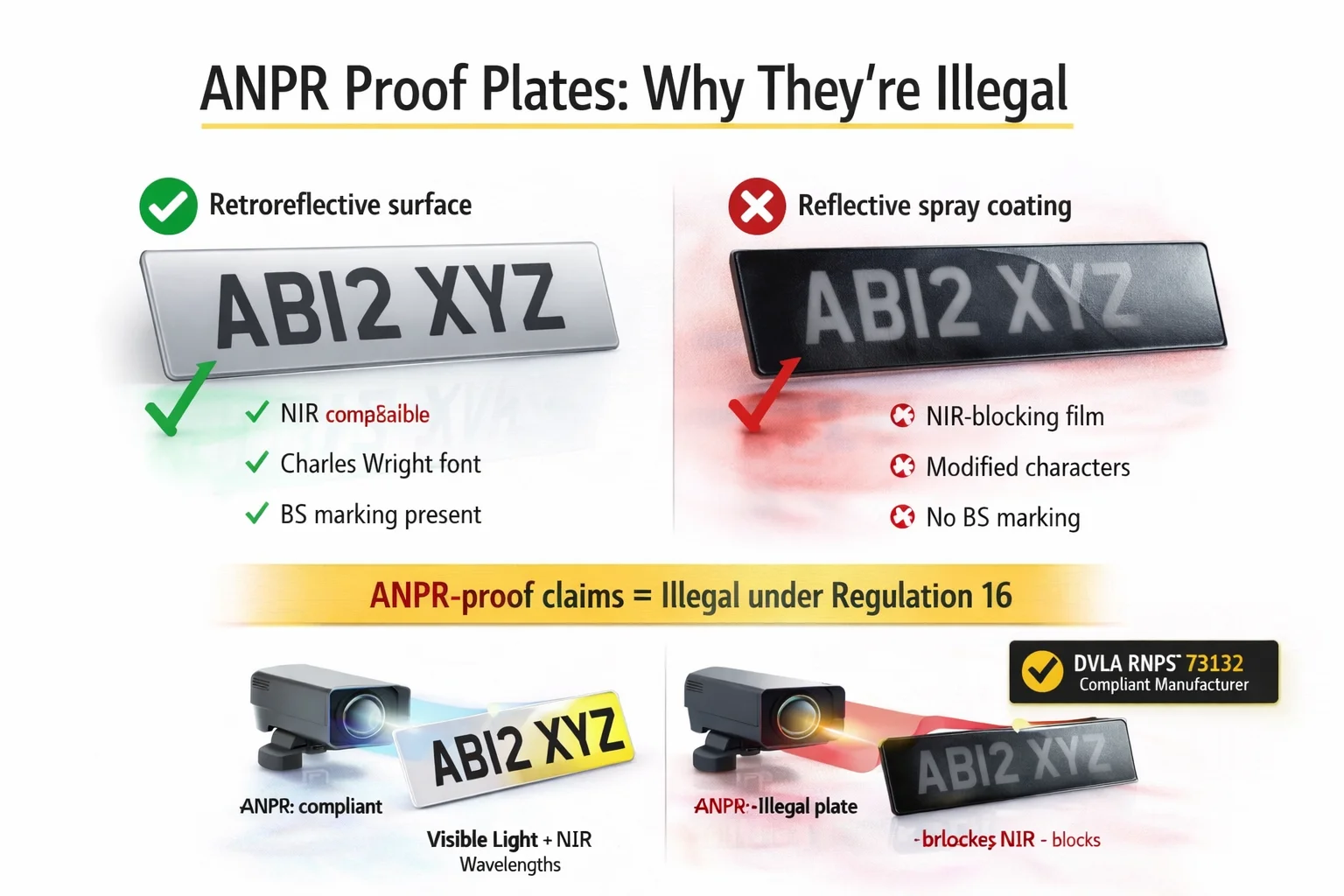 ANPR Proof Plates Illegal UK - How to Spot Anti-ANPR Number Plates and Avoid Penalties