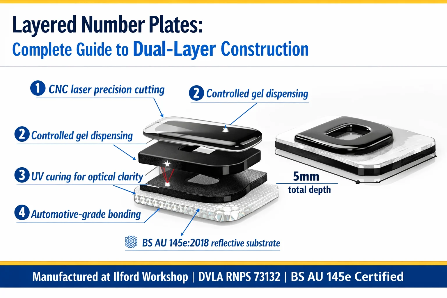 Layered Number Plates UK - Dual-Layer 5D Acrylic Gel Plate Construction and Manufacturing Guide 2026