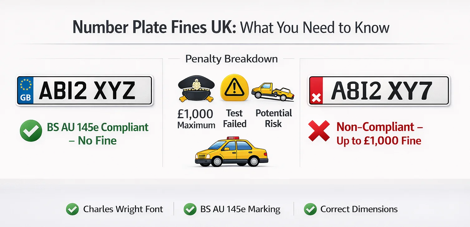 Number plate fines UK 2026 - illegal number plate penalties, MOT failure risks and compliance requirements guide